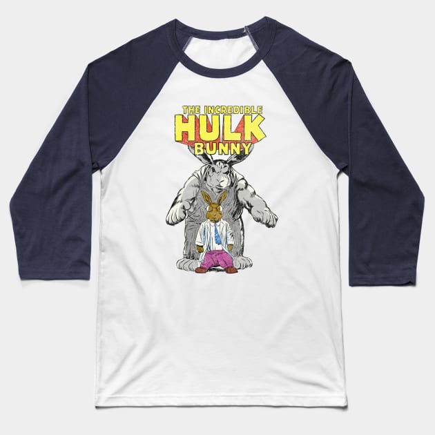 Hulk bunny - retro Baseball T-Shirt by ThirteenthFloor